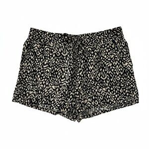 Joe B High Waist Culotte Shorts Black Beige Abstract Print Juniors Sz L Pockets